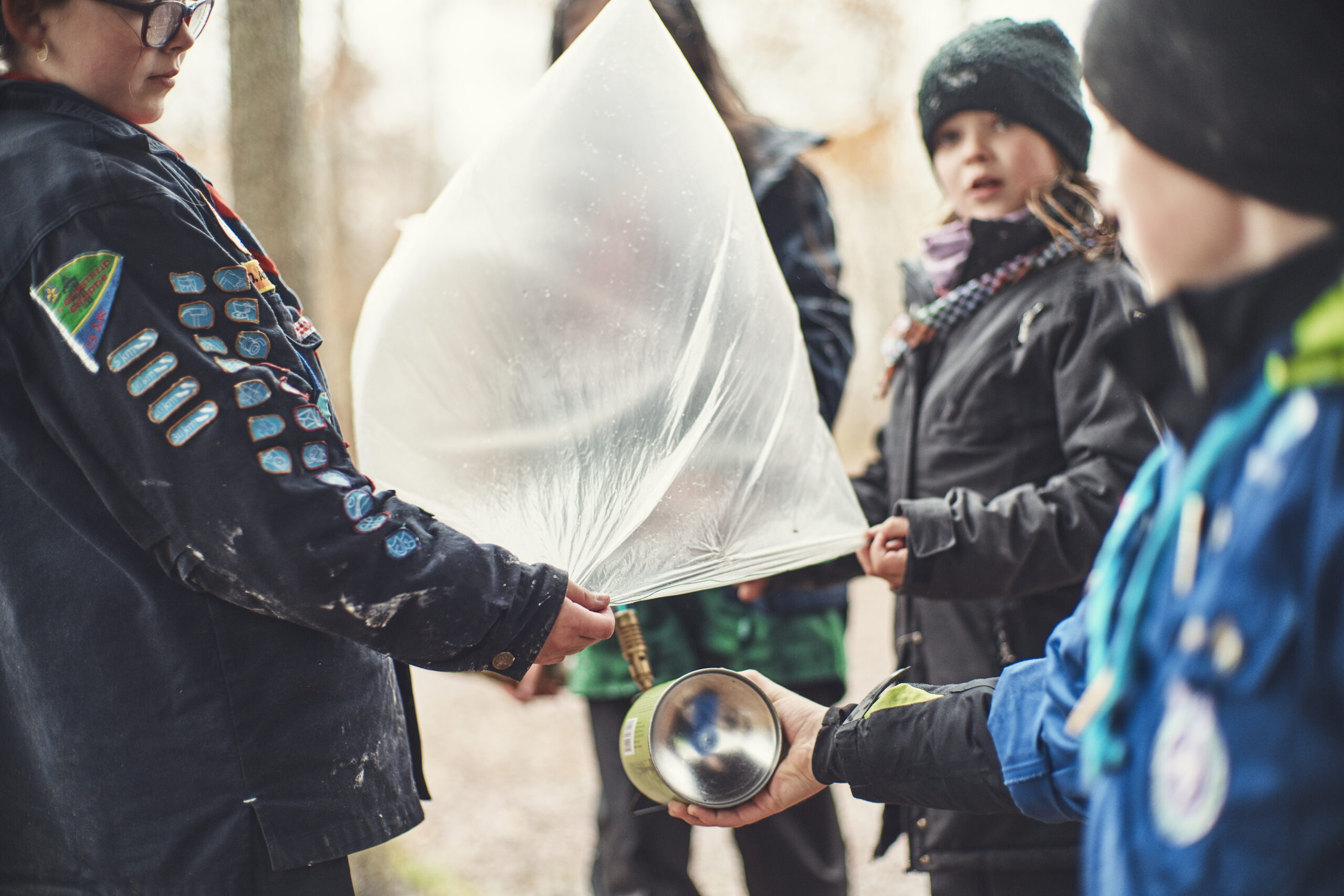 Plastikpose opvarmes